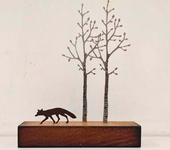 Miniature Silver Birch with Fox